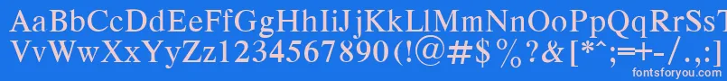 フォントRespectPlain – ピンクの文字、青い背景