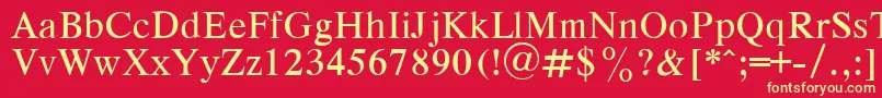 Czcionka RespectPlain – żółte czcionki na czerwonym tle