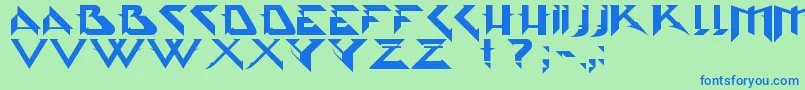 Psytype Font – Blue Fonts on Green Background