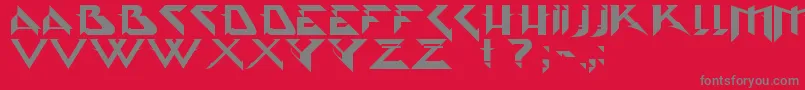 Fonte Psytype – fontes cinzas em um fundo vermelho