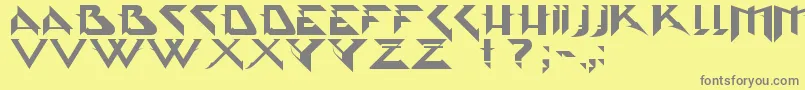 フォントPsytype – 黄色の背景に灰色の文字