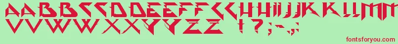 Psytype Font – Red Fonts on Green Background