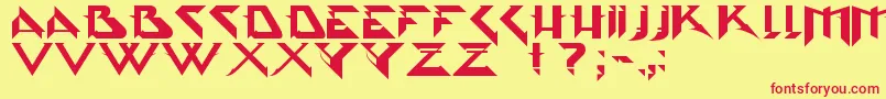 Psytype Font – Red Fonts on Yellow Background