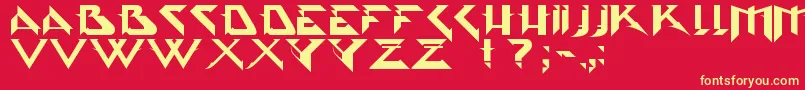 Psytype Font – Yellow Fonts on Red Background