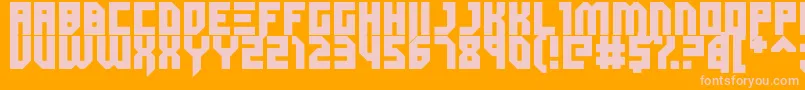 Dubspikes-Schriftart – Rosa Schriften auf orangefarbenem Hintergrund