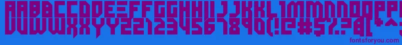 Dubspikes-Schriftart – Violette Schriften auf blauem Hintergrund