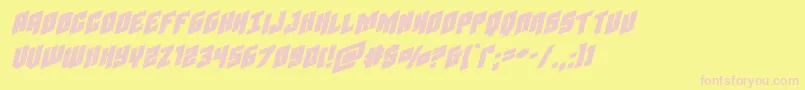Шрифт Galaxyforcextraexpandital – розовые шрифты на жёлтом фоне
