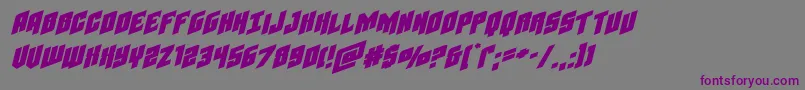 Шрифт Galaxyforcextraexpandital – фиолетовые шрифты на сером фоне