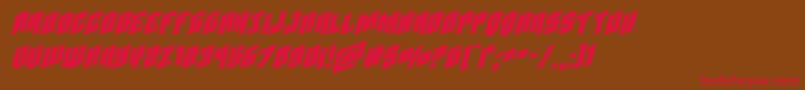 Galaxyforcextraexpandital Font – Red Fonts on Brown Background