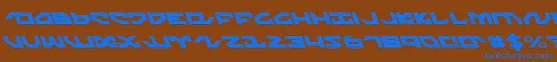 フォントNightrunnerl – 茶色の背景に青い文字