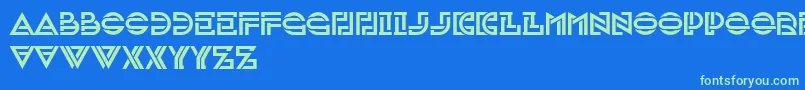 フォントInvestigation – 青い背景に緑のフォント