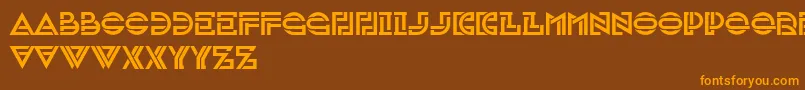 フォントInvestigation – オレンジ色の文字が茶色の背景にあります。