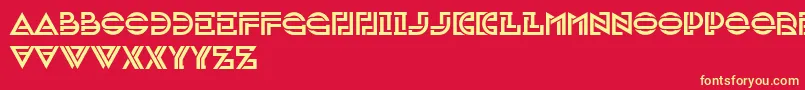 フォントInvestigation – 黄色の文字、赤い背景