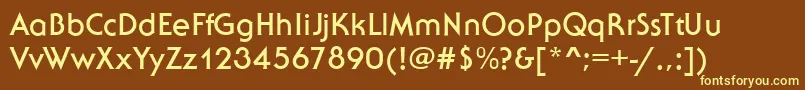 SebastianBold-Schriftart – Gelbe Schriften auf braunem Hintergrund