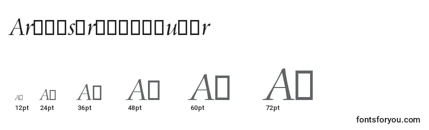 sizes of aramistrialregular font, aramistrialregular sizes