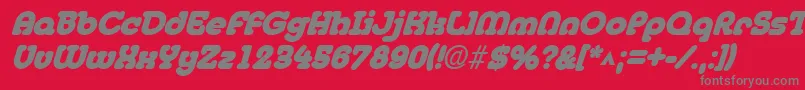 MedflyblackItalic-fontti – harmaat kirjasimet punaisella taustalla
