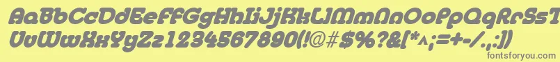 MedflyblackItalic Font – Gray Fonts on Yellow Background
