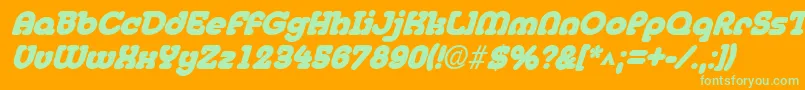 Fonte MedflyblackItalic – fontes verdes em um fundo laranja