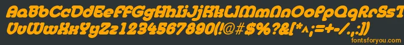 MedflyblackItalic-Schriftart – Orangefarbene Schriften auf schwarzem Hintergrund