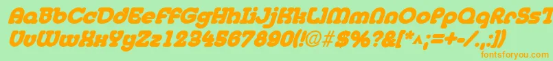 MedflyblackItalic Font – Orange Fonts on Green Background