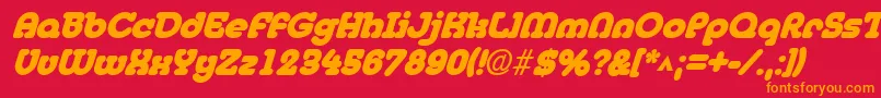 MedflyblackItalic Font – Orange Fonts on Red Background