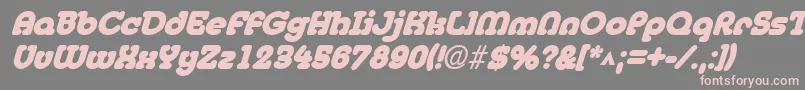 MedflyblackItalic Font – Pink Fonts on Gray Background