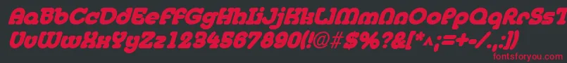 フォントMedflyblackItalic – 黒い背景に赤い文字