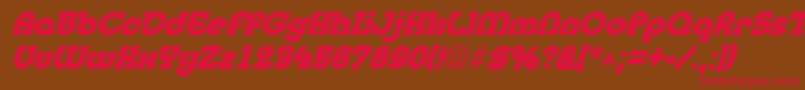 Czcionka MedflyblackItalic – czerwone czcionki na brązowym tle