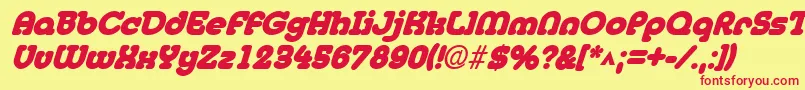 フォントMedflyblackItalic – 赤い文字の黄色い背景