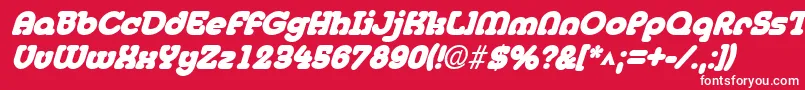 フォントMedflyblackItalic – 赤い背景に白い文字