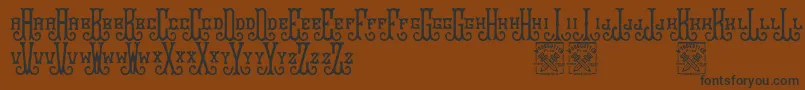 Weitere Informationen zur Bravegrams-Schriftart Bravegrams-Schriftart – Schwarze Schriften auf braunem Hintergrund