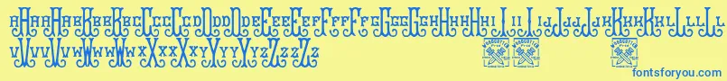 Bravegrams Font – Blue Fonts on Yellow Background