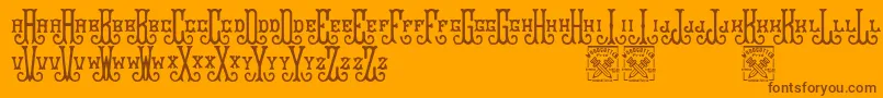 Bravegrams Font – Brown Fonts on Orange Background