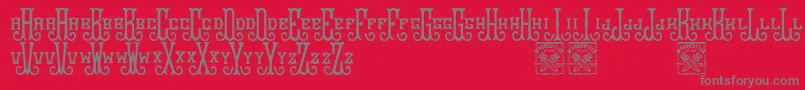 Bravegrams Font – Gray Fonts on Red Background