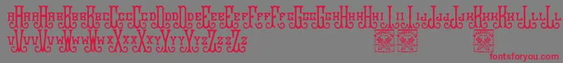 Bravegrams-Schriftart – Rote Schriften auf grauem Hintergrund