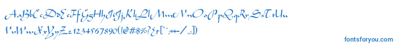 フォントArabianNormal – 白い背景に青い文字