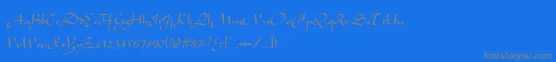 フォントArabianNormal – 青い背景に灰色の文字