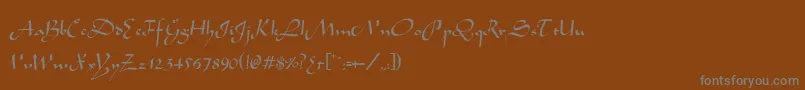 フォントArabianNormal – 茶色の背景に灰色の文字