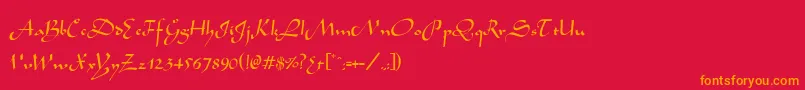 フォントArabianNormal – 赤い背景にオレンジの文字