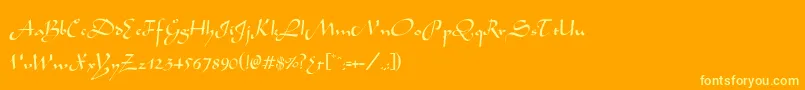 ArabianNormal Font – Yellow Fonts on Orange Background