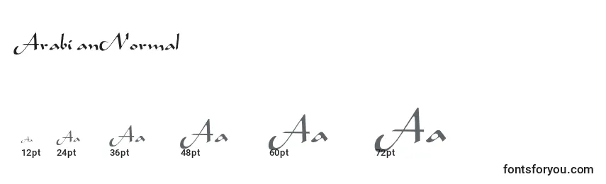 Размеры шрифта ArabianNormal