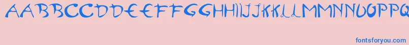 Semangat45 Font – Blue Fonts on Pink Background