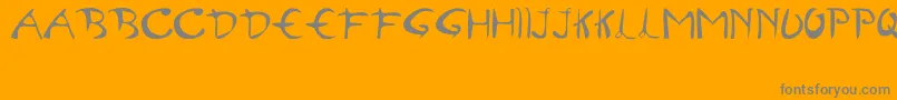 Semangat45-Schriftart – Graue Schriften auf orangefarbenem Hintergrund