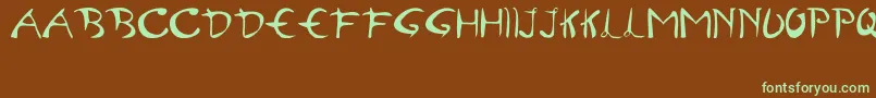 Semangat45 Font – Green Fonts on Brown Background