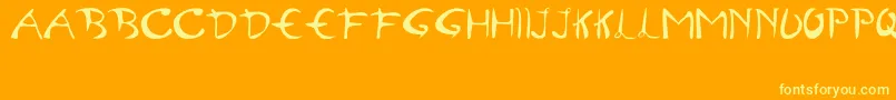 フォントSemangat45 – オレンジの背景に黄色の文字