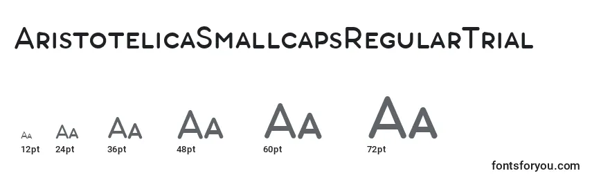 Размеры шрифта AristotelicaSmallcapsRegularTrial