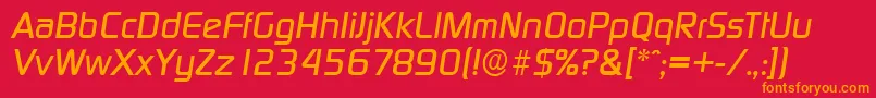 DigitalserialBolditalic Font – Orange Fonts on Red Background