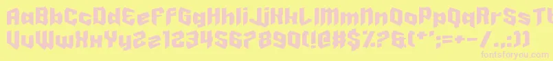 HaveABanana-Schriftart – Rosa Schriften auf gelbem Hintergrund