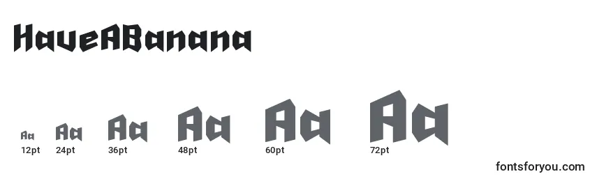 HaveABanana Font Sizes