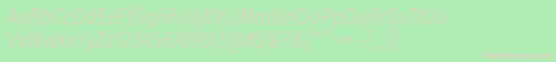 FirasanscondensedExtralightitalic Font – Pink Fonts on Green Background